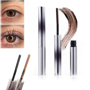Mascara baguette de fer, baguette de mascara en métal lavable, mascara en fer à cils frisés 3D, mascara baguette en métal sans brosse, mascara d'extensions imperméables longue durée(Brown) (llyying, neuf)