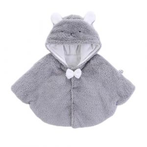 Cape Poncho en Fausse Fourrure pour Tout-Petits 0-3 Ans Manteau d'Hiver Chaud en Peluche Bébé Fille Garçon Cape à Capuche Coupe-vent Poncho Châle de Princesse Vêtements d'extérieur pour Siège Auto (YiluobeiEU, neuf)