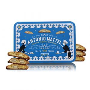 Biscuits aux amandes et pignons de pin en boîte métal - cantuccini toscani - 300g (Olico.it, neuf)