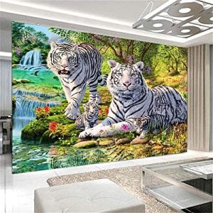 Instarry DIY 5D Broderie Diamant Grand Format Tigre Blanc Decoration Murale Salon Moderne 60x40 cm (Diamond Painting PARK, neuf)