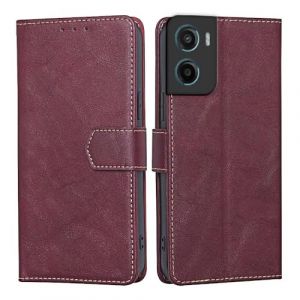 RankOne Coque pour Motorola Moto g05 / Motorola Moto E15 (6.67" inches), Coque Etui Protection Housse Premium en Cuir PU - Rouge (Rankone, neuf)