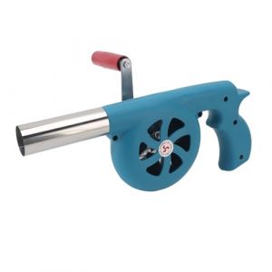 Fockety Ventilateur de Barbecue, Ventilateur de Barbecue Portable &agrave; Manivelle, Augmente la Puissance de Feu, Souffleur D'Air Rapide pour le Camping et le Barbecue en Plein Air, (Blue) (biaterd, neuf)