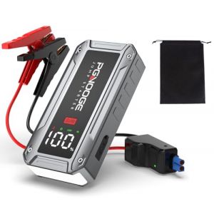 PGNOOGE 6000A 26800mAh Bosster de Batterie Voiture (Jusqu'&agrave; All d'essence / 10 L de Diesel), 12V Start Booster Batterie vehicule avec Bouton de D&eacute;marrage Forc&eacute; et Sortie USB, Grand &eacute;cran LCD (FOWAWU FR, neuf)