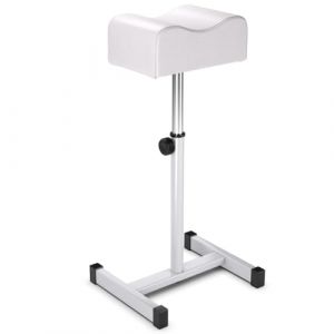 COSTWAY Tabouret de Pédicure à Hauteur d'Assise Réglable 45-65 cm, Repose-pied Pédicure avec Coussin Épais et Doux Charge 10KG, Équipement de Spa pour Manucure Soins des Jambe (Blanc) (FDS GmbH, neuf)