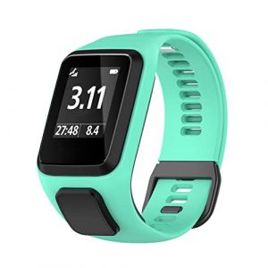CZhkg Bracelet de Montre pour TomTom 4/TomTom &Eacute;tincelle Strap,Silicone Strap Bracelets Armband Strap Bande avec Fermoir pour Tomtom Runner 2/Runner 3/Golfeur 2/Runner 3 Cardio Watch (bleu) (CZhkg, neuf)