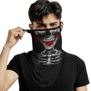 ShopINess Cache-Cou T&ecirc;te de Mort avec Oreillettes Unisexe &ndash; Bandana Moto et Tour de Cou Motard, Masque Cr&acirc;ne Halloween, Ski, Snowboard, Cyclisme et Sports Outdoor - (Trois Roses) (ShopINess, neuf)