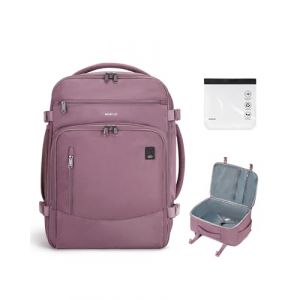 ECOHUB Bagage Cabine EasyJet 45x36x20, 13 Poches Sac &agrave; Dos Voyage Avion sous le Si&egrave;ge, Compartiment Ordinateur 15,6&rdquo;, avec Trousse de Toilette Transparente, rPET Recycl&eacute;, Sac Cabine Femme, Rose, 30L (Ecohub Euro, neuf)