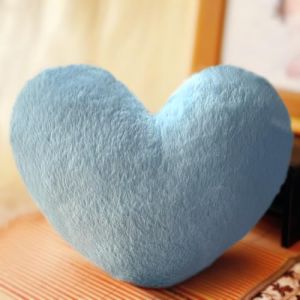 ODIWEN Oreiller Coeur, Coussin en Forme de Cœur, Coussin Décoratif en Forme de Cœur en Peluche, Coussin Décoratif, Chambre d'enfant Coussin Décoratif, Coussins de Canapé en Peluche (Bleu) (KaiLiWenDa, neuf)
