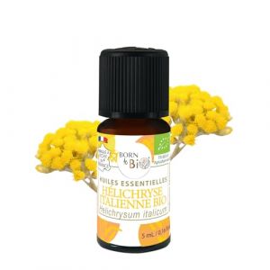 BORN TO BIO Huile Essentielle Hélichryse Italienne Bio - 100% Pure et Naturelle - Propriétés Anti-Hématomes et Cicatrisantes - Certifié EcoCert - 5ml (Born To BIO, neuf)
