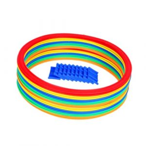 Luwecf Jeu de Marelle avec Anneaux et Connecteurs pour Enfants &agrave; Partir de 3 Ans, 36cm 10 anneaux (Fenbin, neuf)