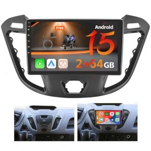 【2G+64G】 Hikity Android 15 Autoradio pour Ford Transit Tourio 2013-2018 Carplay sans Fil Android Auto 9'' Poste Radio avec GPS Bluetooth Android Auto FM RDS HiFi WiFi SWC Caméra de Recul (wenheyou, neuf)
