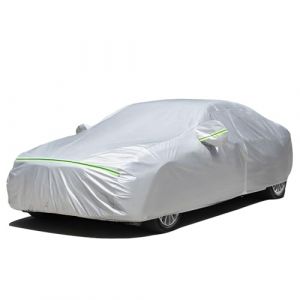 Favoto Housse de Voiture Extérieure Imperméable - Bâche en PEVA+Coton Anti UV Vent Poussière avec Fermeture Éclair Compatible avec Audi A6 A8 Citroen C6 Jaguar XJ pour Berlines 490-525cm (AUTOMANN, neuf)