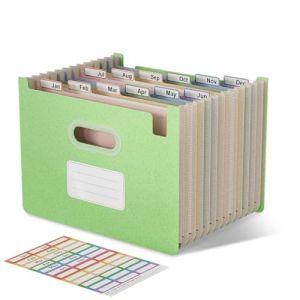 EcoStash Trieur A4 12 Compartiments, Rangement Papier Administratif, Organiseur de Dossiers Accord&eacute;on en Paille de Bl&eacute;, Classeur Range Document, Sans BPA, Retour &agrave; la Nature, Vie Saine - Vert Menthe (EcoStash Direct, neuf)