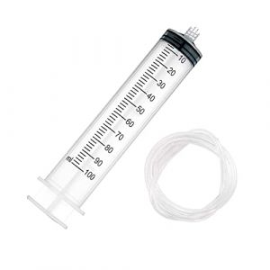 SKYPRO Luer Lock - Grande seringue en plastique avec tube - Seringue à pointe de cathéter - Seringue industrielle de jardin - Distribution d'utilisations multiples - Seringue de mesure pour (lantian2019, neuf)