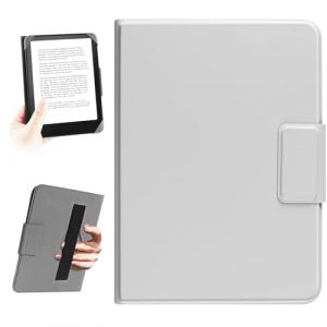 HoYiXi L'étui Universel pour eReader de 6,8 Pouces,7 Pouces, Compatible avec Pocketbook, Tolino, Sony, Kindle Paperwhite, Kobo E-Book Reader, Corde à Main élastique, for 6,8"-7" eReader,Gris Blanc (Somei, neuf)