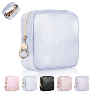 Petit Trousse Maquillage Femmes Trousse de Maquillage pour Rangement &agrave; Cosm&eacute;tique Mini Trousse de Toilette Fille en Cuir PU pour Voyage Accessoires Cadeau Anniversaire Femme Filles Amie Maman(Bleu) (playexen, neuf)