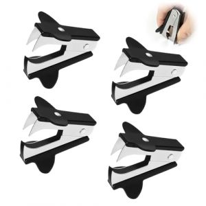 Lot de 4 Mini &Ocirc;te-agrafes de Bureau, D&eacute;grafeur Document pour Enlever des Agrafes en Acier Inoxydable, Format Compact et L&eacute;ger, Id&eacute;al Bureau &Eacute;cole Maison, Couleur Noir (Zynqo, neuf)