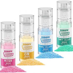 Paillettes Comestibles - 4 Couleurs Paillettes Alimentaires pour Boissons, G&acirc;teaux, Chocolats, Muffins, Vodka, Cocktail, Cr&egrave;me (5g par Bouteille) (HXDZFX-fr, neuf)