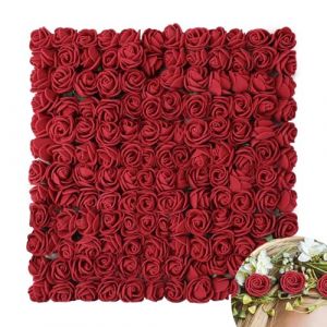 Nevoluxer 144PCS Rose Artificielle Rouge Fonc&eacute; Rose Rouge Artificielle pour D&eacute;coration Mariage DIY F&ecirc;te Saint Valentin &ndash; 2.5CM T&ecirc;te Fleur(Blanc &eacute;galement Disponible) (Nuorexi, neuf)