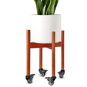 &Eacute;tag&egrave;re &agrave; fleurs en bois sur roulettes, support de pour l'int&eacute;rieur, avec roulettes, support de fleurs stable, support de sur roulettes, pour balcon, terrasse, jardin, salon (youjinlin, neuf)