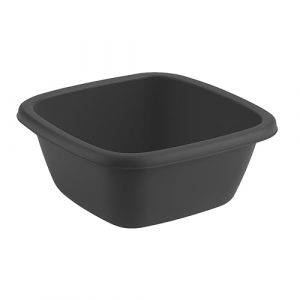 Bassine Carr&eacute;e en Plastique sans BPA &ndash; Cuvette R&eacute;sistante et L&eacute;g&egrave;re &ndash; Design Moderne et Polyvalent &ndash; Usage Cuisine, Entretien, Lavage, Jardin (Anthracite, 13L) (BORNOVA, neuf)