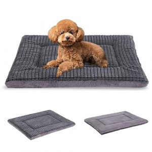 BVAGSS Tapis de cage r&eacute;versible pour chien en mousse &agrave; m&eacute;moire de forme pour chien de petite et moyenne taille, coussin lavable pour animal de compagnie (61 x 45,7 x 4,1 cm, gris clair) (chenwei company, neuf)
