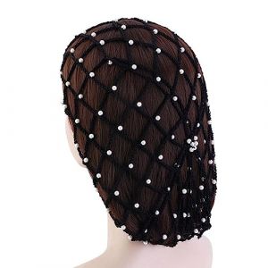 CHUYIX Snoods - Filet à cheveux pour femme - Avec perles - Filet à cheveux - Filet à cheveux endormi - Filet à chignon - Filet à cheveux - Filet à cheveux - Filet à cheveux - Filet à cheveux - Filet à (CHUYIX, neuf)