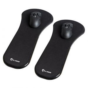 LL-COEUR 2 Pack Support de Bras Ergonomique Repose Poignet Support Extension Bureau Ordinateur Accoudoir Tapis de Souris pour Table et Chaise (2 PCS Noir) (LL-COEUR, neuf)