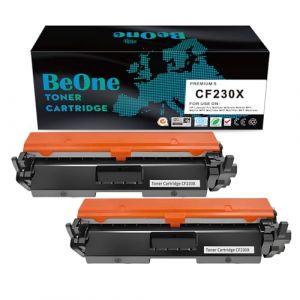 BeOne 2X Compatible avec CF230X 30X Cartouche de Toner Noir Compatible avec Imprimante HP LaserJet Pro M203dn M203dw M203d MFP M227d MFP M227fdw MFP M227fdn MFP M227sdn (2 Noir, avec Puce) (Beone-FR, neuf)