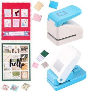 Lot de 2 perforatrices carr&eacute;es de 2,5 cm - 2,8 x 0,22,9 cm - Perforatrice carr&eacute;e - Perforatrice &agrave; levier portable pour travaux manuels, projets de scrapbooking (TOTECHEU-Direct, neuf)