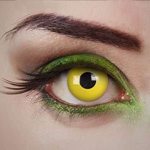 aricona lentilles de contact - lentilles de couleur pour un jour &ndash; Yellow Fear - lentilles jaunes sans correction pour Halloween & les f&ecirc;tes costum&eacute;es (aricona, neuf)