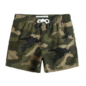 MaaMgic Short de Bains D'Ete Garcons Filles Carton Dinasaure avec Slip Filet Maillot de Bain Enfant a la Plage,Vert Camouflage Vert armée,7 Ans (baohui, neuf)