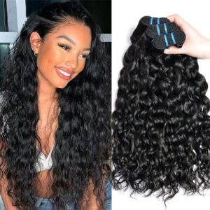 Ladiary Tissage Bresilien en lot 100% Meches Cheveux Naturel Brésilienne Water Wave Hair BundlesTissage Naturel Couleur 3 faisceaux 16 18 20 pouce tissage bresilien Water Wave Hair Bundles (baiying hair, neuf)