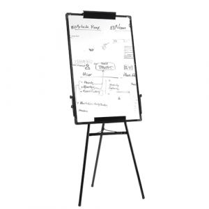 Tableau blanc magnétique, effaçable à sec, portable et réglable en hauteur avec trépied- Réglable en hauteur & usage flexible,Support pour tableau blanc, 90 x 60 cm (Blanc) (Willanmd, neuf)