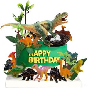 26 Pi&egrave;ces Dinosaure G&acirc;teau D&eacute;coration, Dinosaure G&acirc;teau Topper, Dinosaures Cupcake D&eacute;coration pour Gar&ccedil;on Enfants, D&eacute;co Cake Dinosauro Anniversair, Dinosaures Decor Gateau Jungle pour F&ecirc;te (Examel Group, neuf)