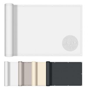 AXT SHADE Brise Vue Balcon 90x600cm Imperméable Cache Vue Balcon Protection UV Opaque Résistant aux Contre Vent avec Trous pour Exterieur Terrasse-Blanc (Vanilla Home, neuf)