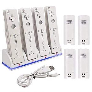 Irishom Station de charge, Chargeur Manette pour Télécommande Wii, 2800 mAh, Cellules Rechargeables et Station de Charge pour Wii U (uniqueyardeu, neuf)