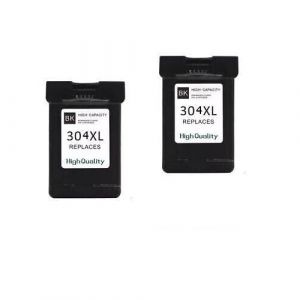 Mondo Stampa - (KIT 2 pièces 2 x HP304XL 304XL NOIR Régénéré Cartouches d'encre Compatible avec HP DeskJet 3720,3730,3732 de 18 ml N9K08AE (2) (MONDO STAMPA, neuf)