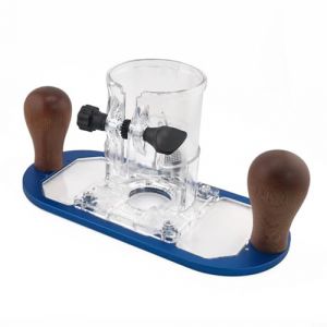 Snowchecking Gabarit de d&eacute;fonceuse en bois - Base de support pour couper les stratifi&eacute;s - Outil de coupe du bois - Accessoire de fraisage avec poign&eacute;es en bois (bleu) (VerveRadiant, neuf)