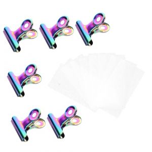 FRCOLOR 6 Pi&egrave;ces fibre d'extension d'ongle clip de construction de pointes d'ongles pinces &agrave; &agrave; mat gel ongle gel nail papier d'art d'ongle clip de fixation des ongles autocollant (Laners, neuf)