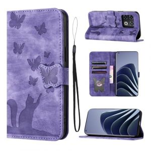 LSPCASA Housse Protection pour OnePlus 10 Pro 5G 6.7 Pouces Matériau en Cuir PU Coque OnePlus 10 Pro avec Fentes pour Cartes OnePlus 10 Pro Coque Violet (SINGGEADA, neuf)