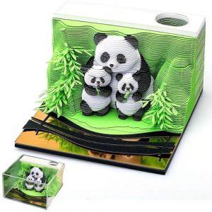 LYPPUL Calendrier 3D 2026, Calendrier de Bureau 3D 2026, calendrier Panda 2026, Notes Autocollantes 3d &agrave; D&eacute;tacher Avec Porte-Stylo, calendriers de Bureau Artistique pour L'&eacute;cole, la Maison, la D&eacute;c (DongGuanShi LeYu ShangMao YouXianGongSi, neuf)