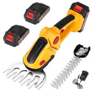 Aofesel Coupe Bordure sans Fil avec 2 Batterie 1500 Mah,Taille Haie Electrique avec 2 Lames, Cisaille Sculpte-Haie à Gazon LéGer pour Coupe, Elagage, Noir & Vert (asdwams, neuf)