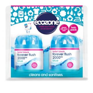 Ecozone Forever Flush 2000, Toilet Block, Twin Pack, Blue, Cleans And Sanitises, (Boulevard Online, neuf)