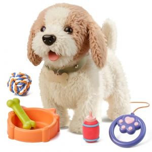 OR OR TU Jouets pour Chien pour Enfants, Marche et Aboie en Laisse, Jouets Interactifs R&eacute;alistes pour Chien en Peluche &eacute;lectronique pour Enfants de 3 4 5 6 7 Ans et Plus, Filles et Gar&ccedil;ons (smilefish-eu, neuf)