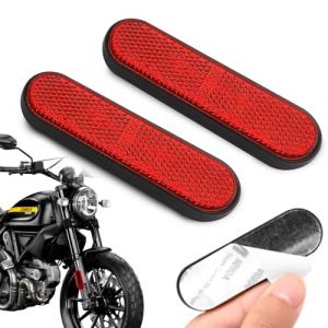 2 Pièces Catadioptre Moto Homologué E4, 95 * 25 * 8 mm Réflecteur Arrière pour Moto, Réflecteurs Œil de Chat, Catadioptre Auto-adhésif pour Moto, Scooter, Vélo (Tuanlg, neuf)