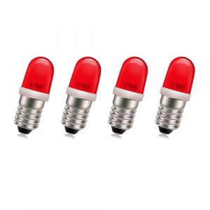 SOFOC-E10 LED Ampoules 12-220V Non Polarit&eacute; Id&eacute;al pour &Eacute;quipement Industriel & Phare de V&eacute;lo Guirlandes Lumineuses de No&euml;l 0.5W Pr&ecirc;t &agrave; Brancher Rouge 4Pcs (Sofoc-EU, neuf)