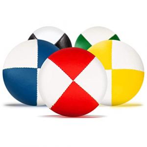 Lot de 5 balles de jonglage Bicolores Diabolo Premium Soft - 67mm Ø ✓ Hydrofuge ✓ Simili Cuir Souple I Set de jonglage pour Jeunes et Adultes (20 Jahre Diabolo Freizeitsport, neuf)