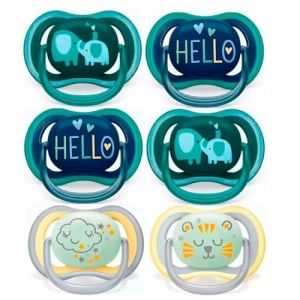 Philips Avent Ultra Air Day Night Lot de 6 tétines de 18 mois et plus, avec boîte de transport et de stérilisation, 18 mois et plus, uni (babywaren24, neuf)