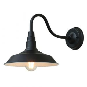 Moddeny Applique Murale ext&eacute;rieure &eacute;tanche IP54 Vintage 9,8 Pouces en Fer col de Cygne ext&eacute;rieur Applique Murale Noir Ferme Support Mural Grange lumi&egrave;re r&eacute;tro Appliques pour Porche, Garage (Moddeny FR Factory Lighting, neuf)